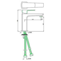Смеситель для раковины JAQUAR Kubix Prime однорычажный h162, хром KUP-CHR-35011BPM