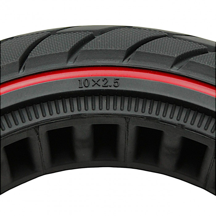 ПОКРИШКА 10-2.50 NEDONG (Ø150 - 44ММ) ЧЕРВОНА СМУГА БЕЗКАМЕРКА ДЛЯ ЕЛЕКТРОСАМОКАТА