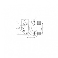 Кутник настін. з наскрізн.проход.та ВР Koer KA.LW20-06F-20 - 20(2.8mm) x 1/2"F x 20(2.8mm) (KR4883)