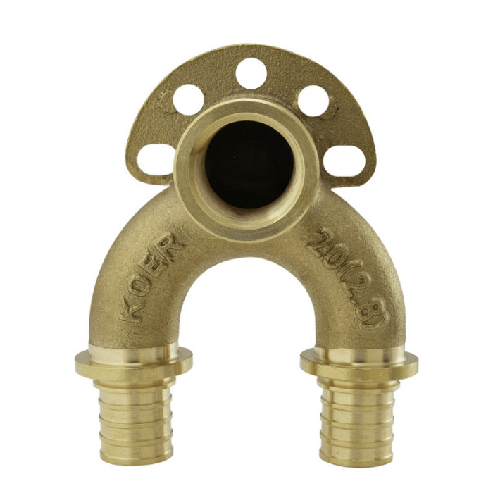 Кутник настін. з наскрізн.проход.та ВР Koer KA.LW20-06F-20 - 20(2.8mm) x 1/2"F x 20(2.8mm) (KR4883)