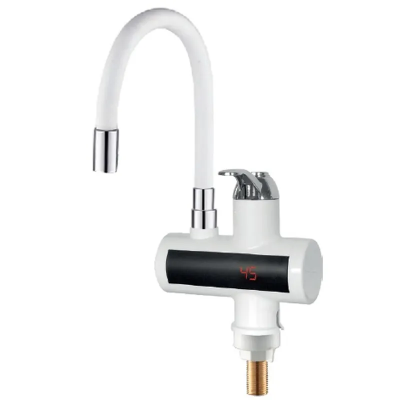 Проточний водонагрівач Zerix ELW21-EF-WHITE 3,3 kW з індикатором температури, силіконовий вилив (ZX5858)