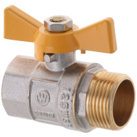 Кран кульовий Waterpro WP607-20FMW-Y - 3/4" FMW ГШМ YELLOW, ручка "метелик" жовта (WP2892)
