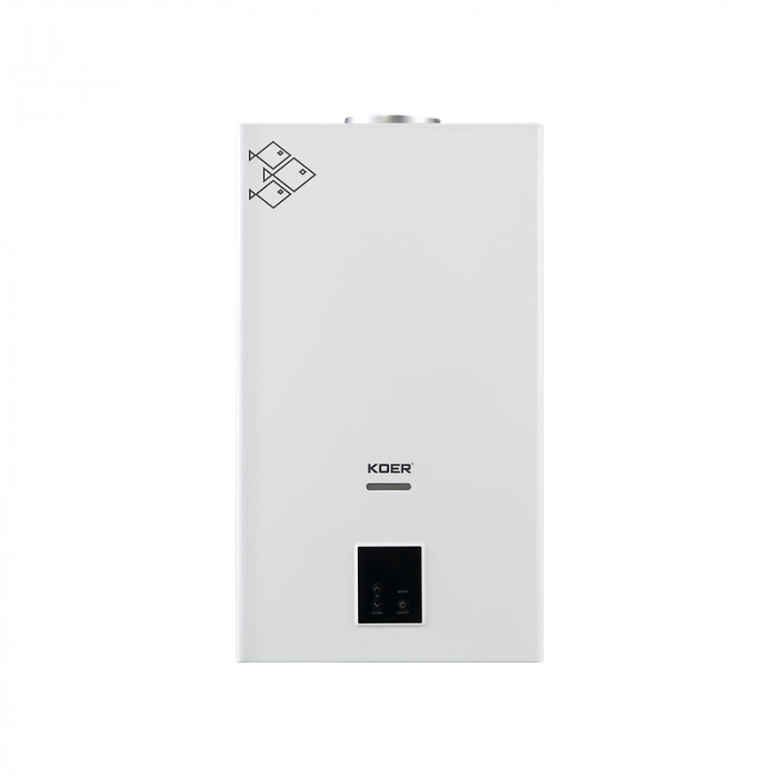 Газова колонка KOER KWH.G0210 WHITE димохідна з модуляцієй 10 л/хв, колір білий (KR5556)