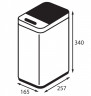 Відро для сміття сенсорне прямокутне KOER TC-020408-08 8 л (колір білий) (KR5589)