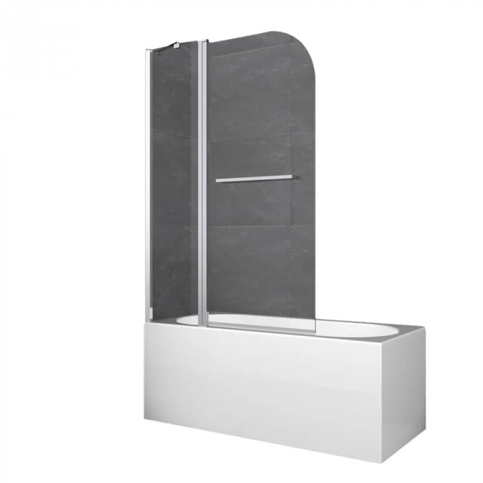 Шторки скляні на ванну Koer SR BS04-95x140-TR-01 прозоре скло 6мм, хром (KR5403)