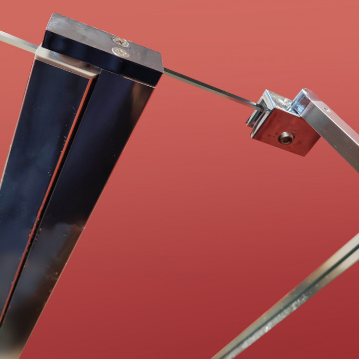 Шторки скляні на ванну Koer SR BS04-95x140-TR-01 прозоре скло 6мм, хром (KR5403)