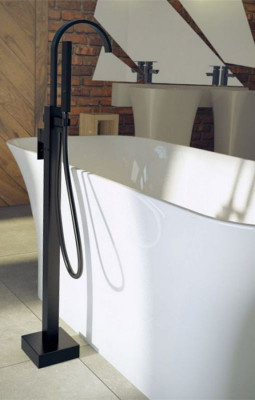 Змішувач до ванни вільностоячий MODERN ІІ чорний матовий