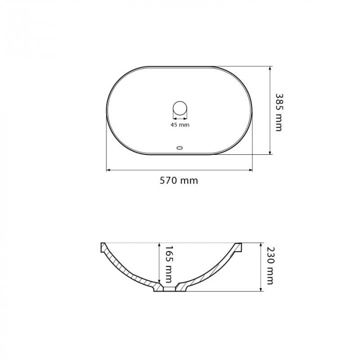 Умивальник (раковина) VBI MIRANDOLA WHITE врізний