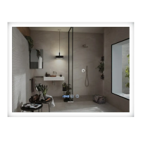 Дзеркало MIXXUS FLAT MR04-100x80 з LED Touch, Anti-fog, димером, рег. яскравості, годинником (MI6927)