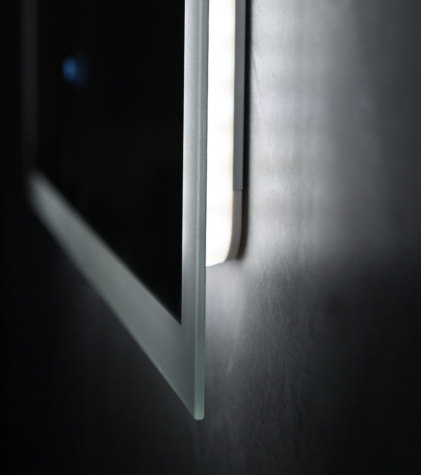Дзеркало MIXXUS FLAT MR04-100x80 з LED Touch, Anti-fog, димером, рег. яскравості, годинником (MI6927)