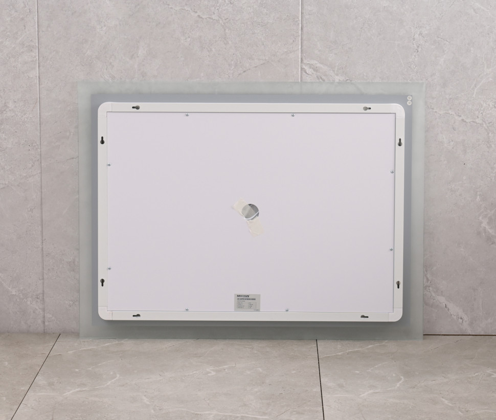Дзеркало MIXXUS FLAT MR04-100x80 з LED Touch, Anti-fog, димером, рег. яскравості, годинником (MI6927)
