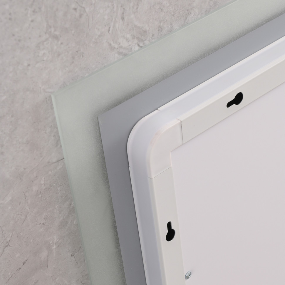 Дзеркало MIXXUS FLAT MR04-100x80 з LED Touch, Anti-fog, димером, рег. яскравості, годинником (MI6927)