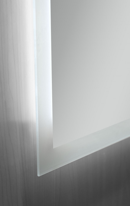 Дзеркало Mixxus FLAT MR04-100x80 з Led Touch, Anti-fog, димером, регулятором яскравості, годинником (MI6927)