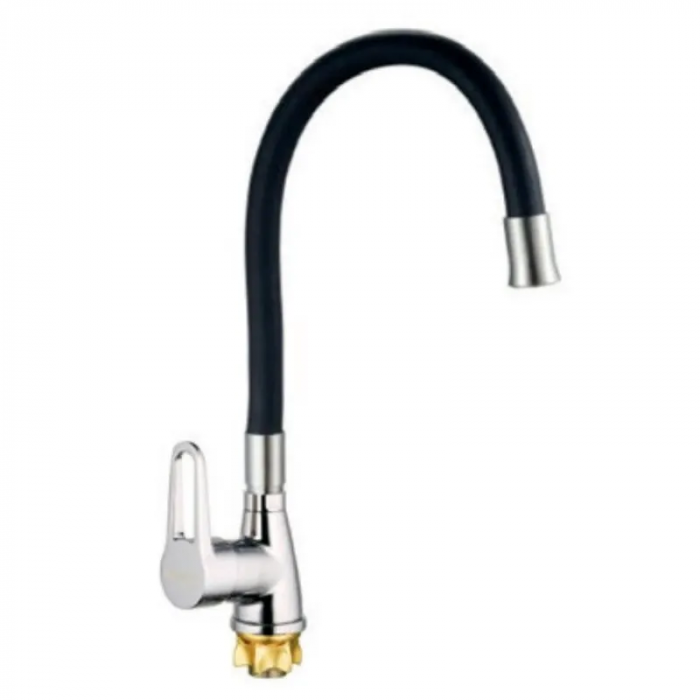 Змішувач для кухні Mixxus SOP4-045 Reflector Black з чорним силіконовим виливом (MI6487)