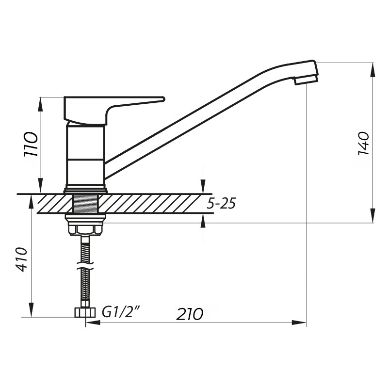 Змішувач для кухні ZERIX SOP4-A 045 (ZX3057)