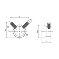 Гачок IMPRESE BRENTA подвійний, хром ZMK071901210