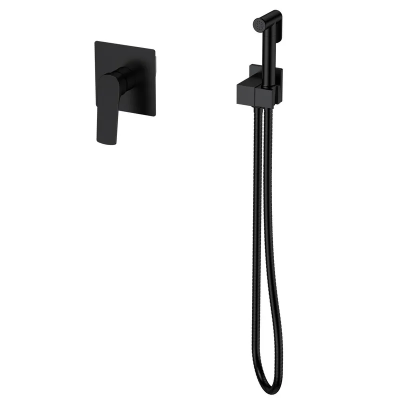 Змішувач для гігієнічного душу Mixxus Premium MONE 002 INNER Black вбудований з лійкою (MI6779)