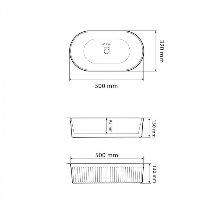 Умивальник (раковина) VBI BIELLA WHITE накладний