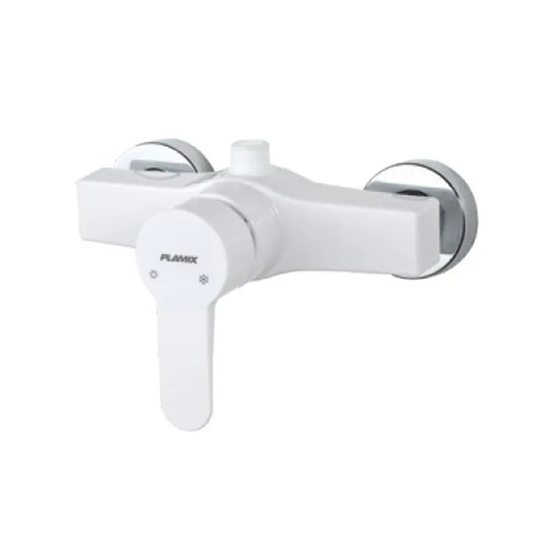 PLAMIX MARIO-003 SET WHITE Змішувач для душа (зі шлангом, лійкою та кронштейном)(Кол.білий)(30шт/ящ)