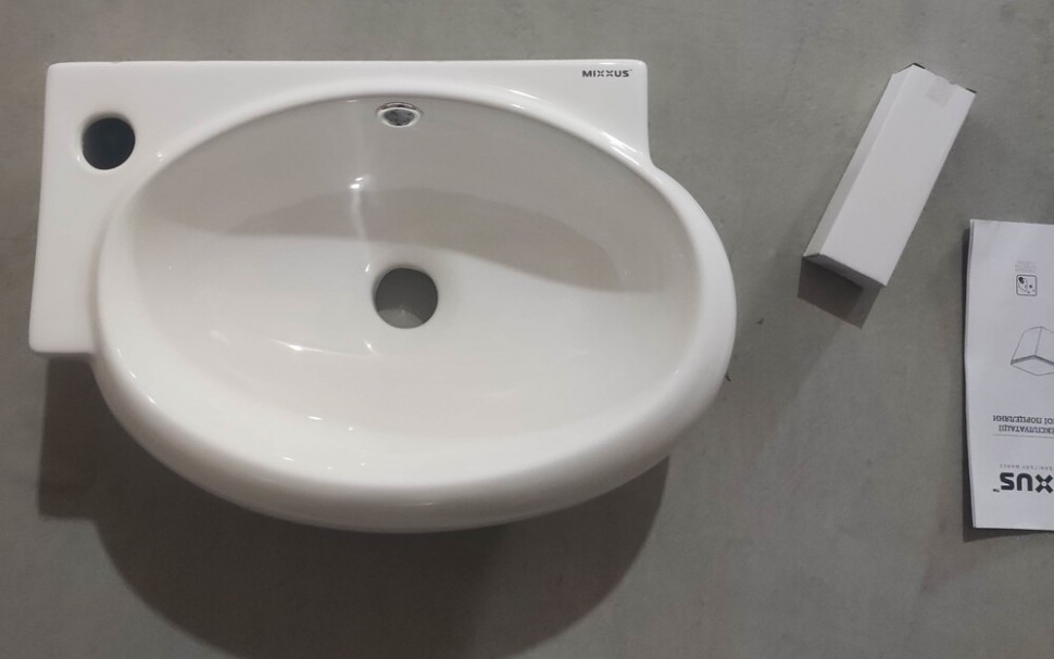 Раковина підвісна MIXXUS PREMIUM DIVERSE-1201-R 400х215х140mm (отвір під змішувач, перелив) (MP6506)