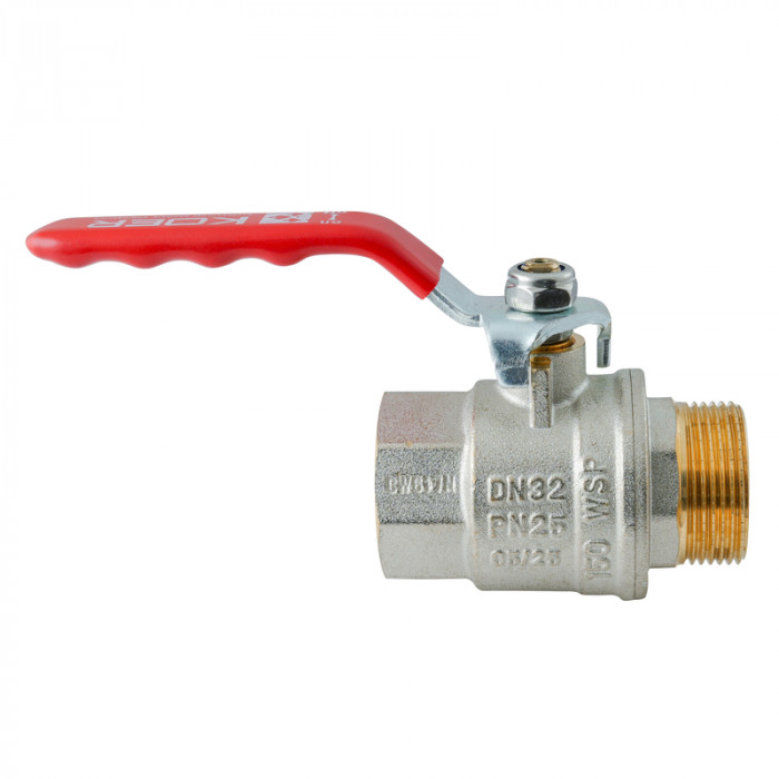 Кран кульовий ГШВ Koer Extreme KE.215-32 - 1 1/4" FM ручка "важіль" червона (KR5753)