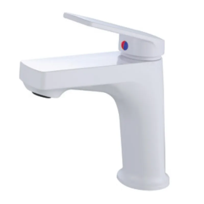 Змішувач для умивальника Plamix Lucas-001 SET White з підведенням (PM0706)