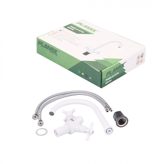 Змішувач для кухні Plamix Pablo-275 White (без підведення) (PM0669)