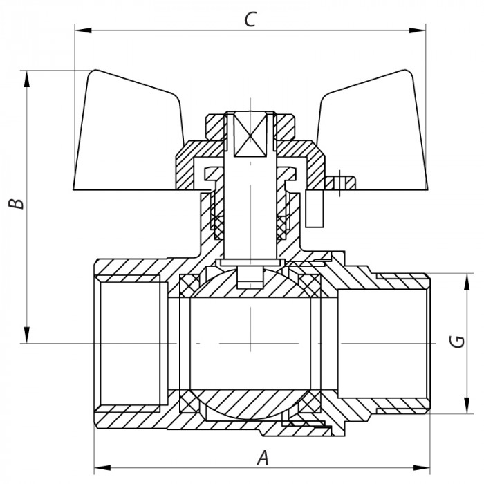 Кран кульовий СК 1/2" ШШ (WP0073)