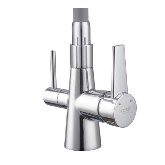 Кухонний змішувач з силік. виливом і вих. для питної води KOER KB-72003-01 (KR3375)