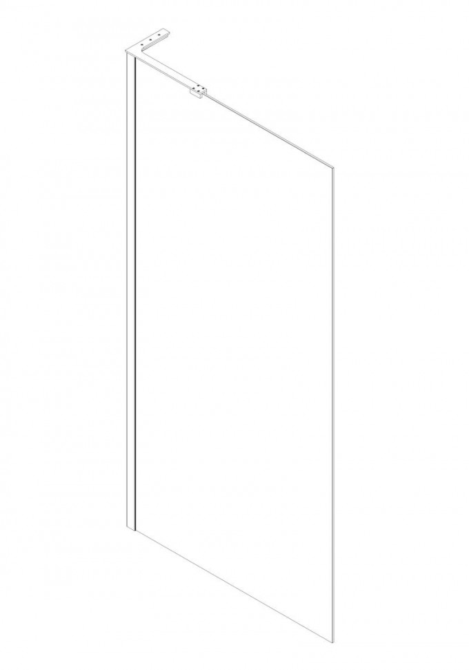 Душова перегородка Koer SR SP02-100x200-TR-12 Walk-In проз.скло Easy Clean 8мм, матове золото (KR5396)