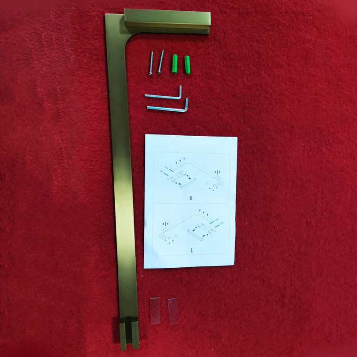 Душова перегородка Koer SR SP02-100x200-TR-12 Walk-In проз.скло Easy Clean 8мм, матове золото (KR5396)