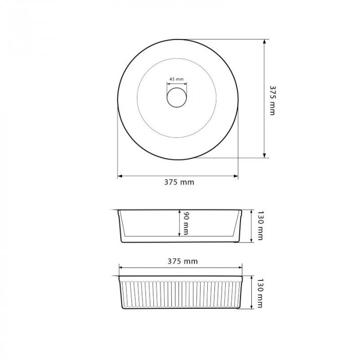 Умивальник (раковина) VBI BRINDISI WHITE накладний