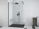 Кабина walk in AVEO BLACK 140x195 стекло прозрачное, черный профиль, держатели 120 см