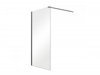 Кабина walk in AVEO BLACK 140x195 стекло прозрачное, черный профиль, держатели 120 см