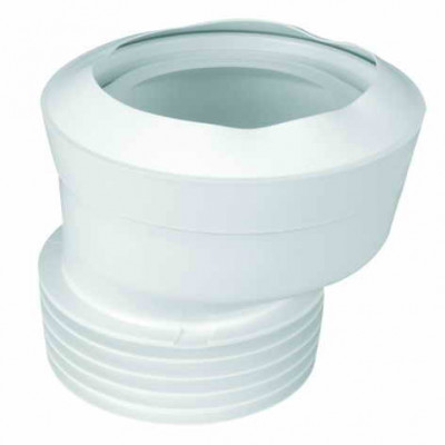 Колено канализационное для унитаза MAC1F-EXS: эластичное/эксцентрик 20 мм (вход 90-110 мм/выход 110 мм)