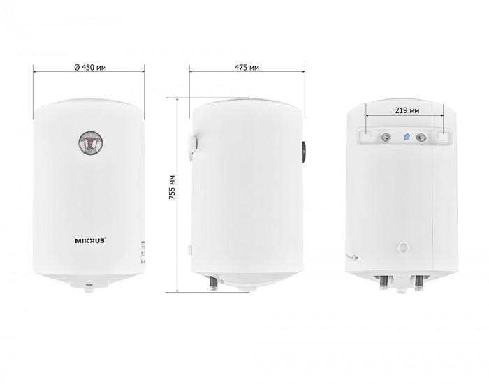 Водонагрівач "Циліндр" MIXXUS EWH-07080 ROUND WET накопичувальний 80 л, мокрий тен 1,5 kW (WH0602)