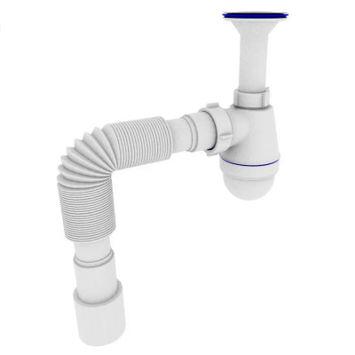 Сифон для раковини Zerix SU-01 з ревізією (Колір білий) 1 1/4'' (ZX4947)