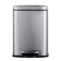 Відро для сміття з плавним закриттям прямокутне MIXXUS PREMIUM STYLE-TC0305 SS COLOR 5л (колір нержавійка) (MI7060)