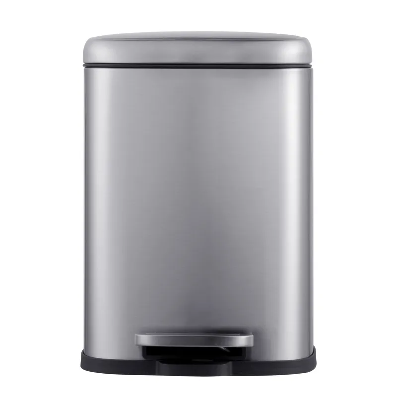 Відро для сміття з плавним закриттям прямокутне MIXXUS PREMIUM STYLE-TC0305 SS COLOR 5л (колір нержавійка) (MI7060)