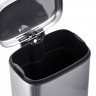 Відро для сміття з плавним закриттям прямокутне MIXXUS PREMIUM STYLE-TC0305 SS COLOR 5л (колір нержавійка) (MI7060)
