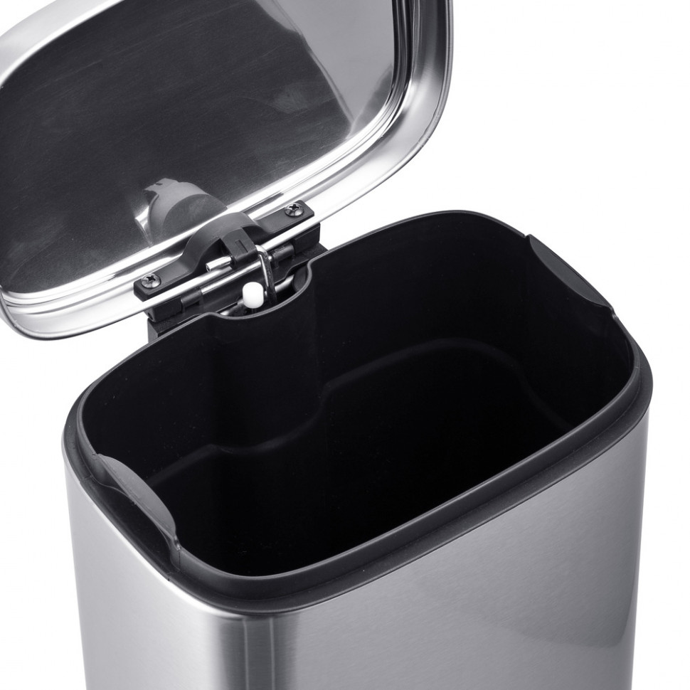 Відро для сміття з плавним закриттям прямокутне MIXXUS PREMIUM STYLE-TC0305 SS COLOR 5л (колір нержавійка) (MI7060)