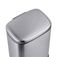 Відро для сміття з плавним закриттям прямокутне MIXXUS PREMIUM STYLE-TC0305 SS COLOR 5л (колір нержавійка) (MI7060)