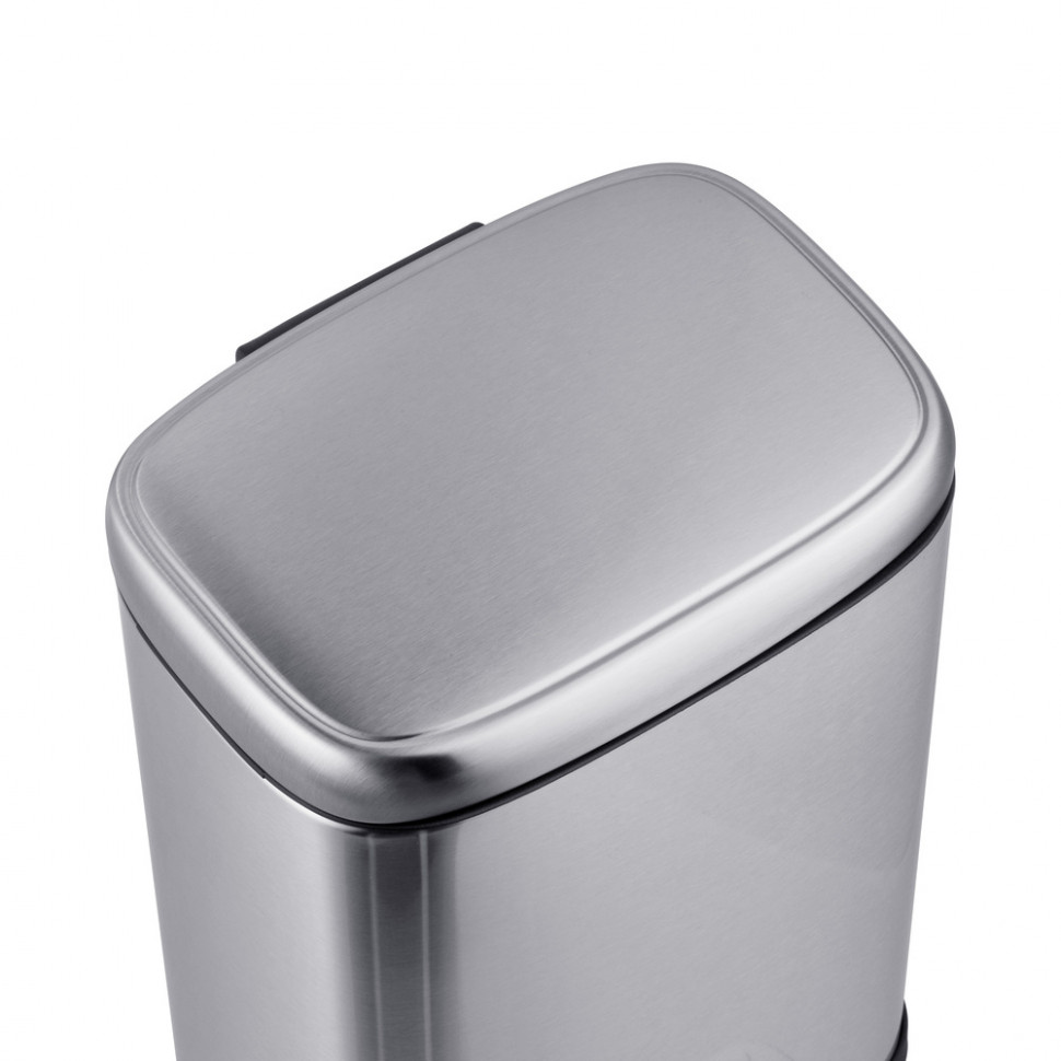 Відро для сміття з плавним закриттям прямокутне MIXXUS PREMIUM STYLE-TC0305 SS COLOR 5л (колір нержавійка) (MI7060)