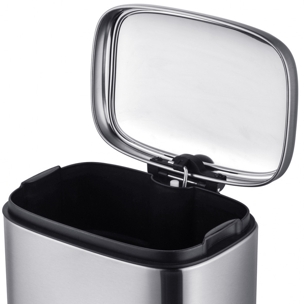 Відро для сміття з плавним закриттям прямокутне MIXXUS PREMIUM STYLE-TC0305 SS COLOR 5л (колір нержавійка) (MI7060)