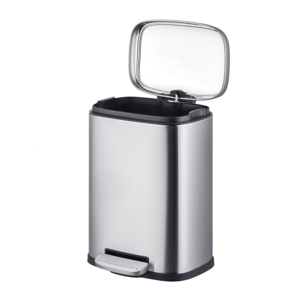 Відро для сміття з плавним закриттям прямокутне MIXXUS PREMIUM STYLE-TC0305 SS COLOR 5л (колір нержавійка) (MI7060)
