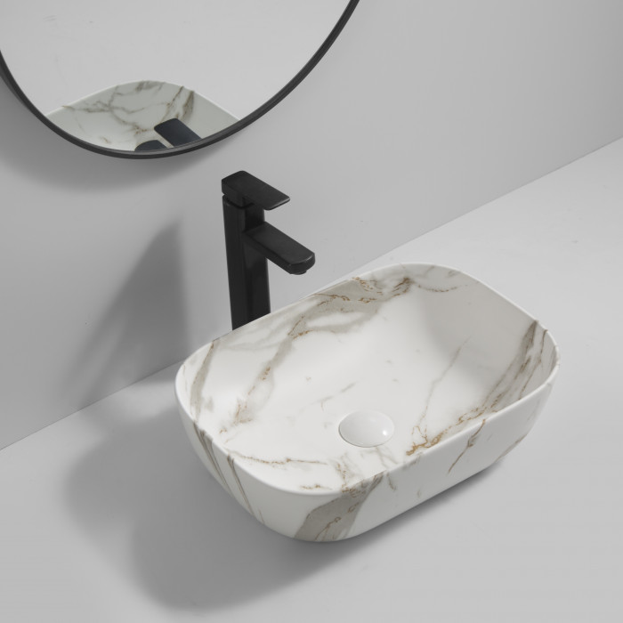 Раковина накладна MIXXUS PREMIUM DIVERSE-0114 MARBLE 455х325х135mm (MP6545)