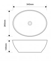 Раковина накладна MIXXUS PREMIUM ELLIPSE-0107 345х265х120mm (MP6525)