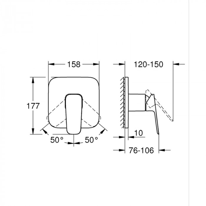 Одноважільний змішувач для душу Grohe Cubeo (1017770000)