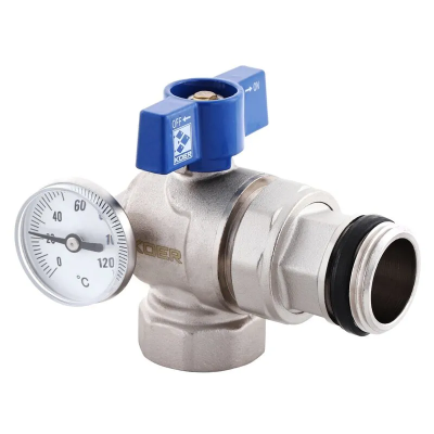 Кран з американкою &quot;антипротечка&quot; з термометром Koer KR.1033-Gi - 1'' (KR2894)