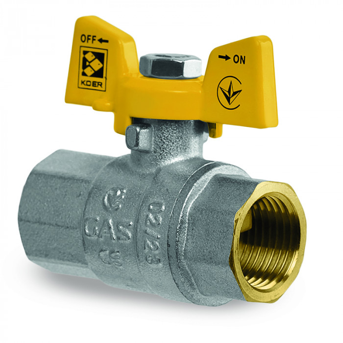 Кран кульовий Koer KG.207 - 3/4" FF ГГМ (газ) (KR4959)